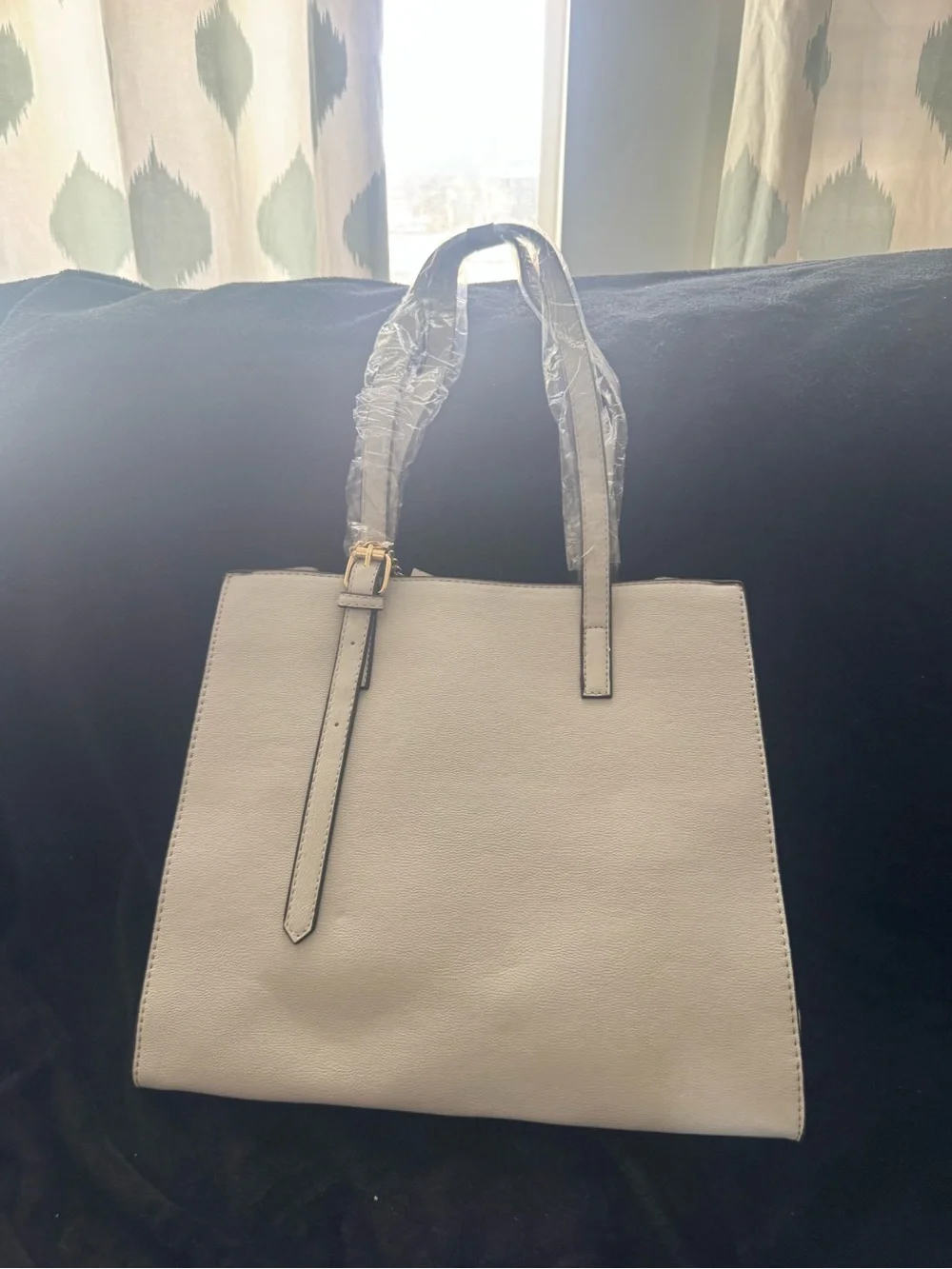 Marc New York Cream Structured Tote with Coin Pouch Charm
